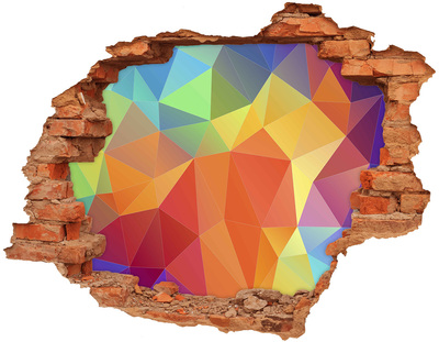 Hole in the wall decal Colorful geometry in a hole in the wall