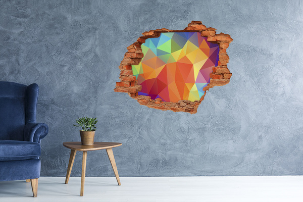 Hole in the wall decal Colorful geometry in a hole in the wall