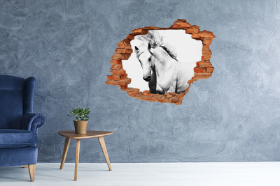 Hole in the wall sticker White horse