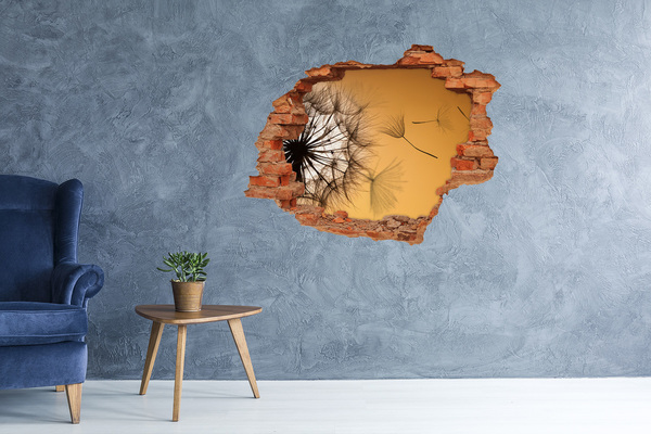 3D wall hole wallpaper Dandelion