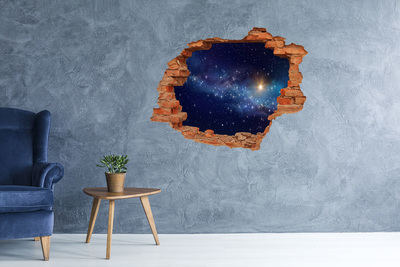 3D wall hole wallpaper Galaxy