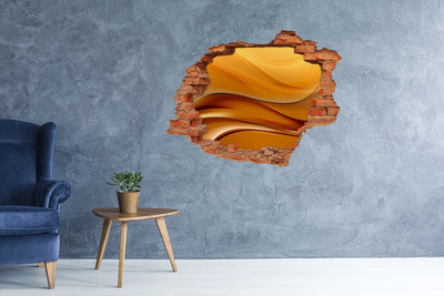Hole in the wall sticker Golden wave in the wall