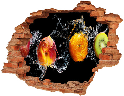 Hole wall sticker Fruity explosion in water