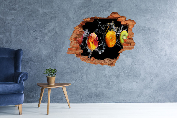 Hole wall sticker Fruity explosion in water