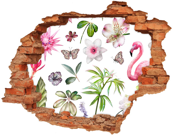 3D wall hole A flower paradise behind the wall