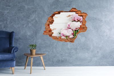 3D wall hole Peonies