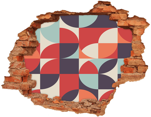 3D wall hole wallpaper Geometry in ruins
