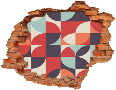 3D wall hole wallpaper Geometry in ruins