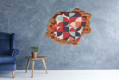 3D wall hole wallpaper Geometry in ruins