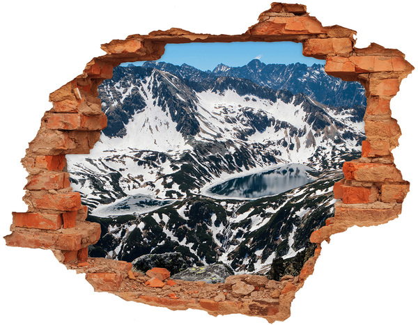Hole in the wall sticker Mountain Lake in the Alps