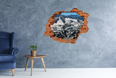 Hole in the wall sticker Mountain Lake in the Alps
