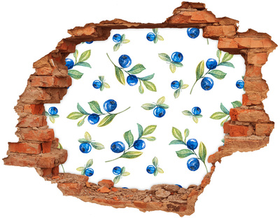 3D wall hole wallpaper Blueberry