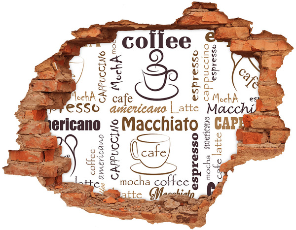 Hole wall sticker Coffee corner