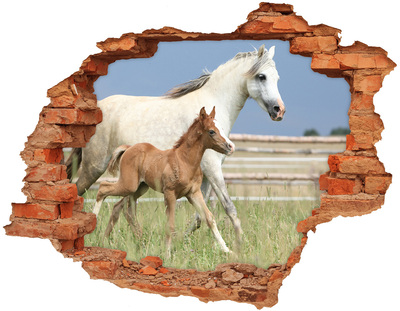 Hole in the wall sticker Horses in the meadow