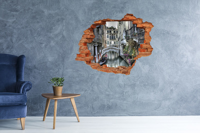 Hole in the wall decal Venice in a shot with a canal