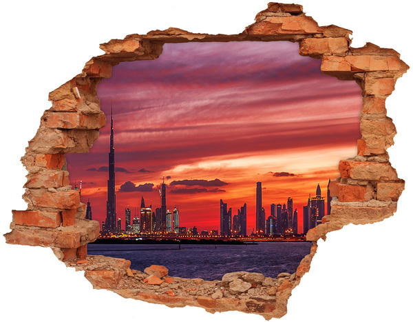 Hole in the wall sticker Sunset over Dubai