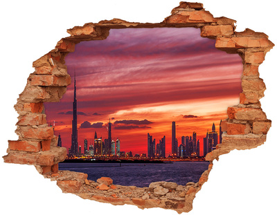 Hole in the wall sticker Sunset over Dubai