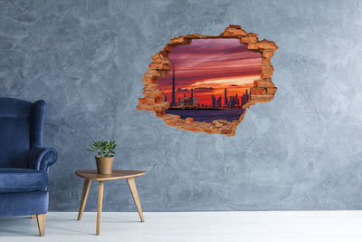 Hole in the wall sticker Sunset over Dubai