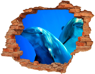 Hole in the wall sticker Dolphins in the ocean