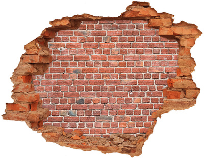 Hole in the wall decal Damaged brick wall
