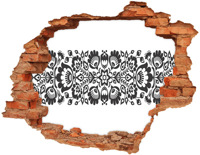 Hole in the wall decal Floral motif on the wall