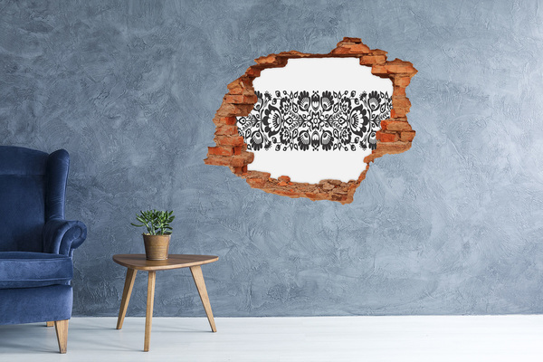 Hole in the wall decal Floral motif on the wall