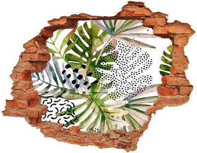 Hole in the wall sticker Tropical leaves