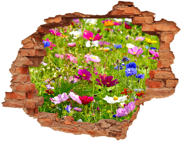 Hole wall sticker A flower paradise behind the wall