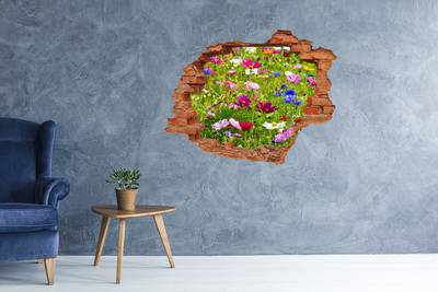 Hole wall sticker Field flowers