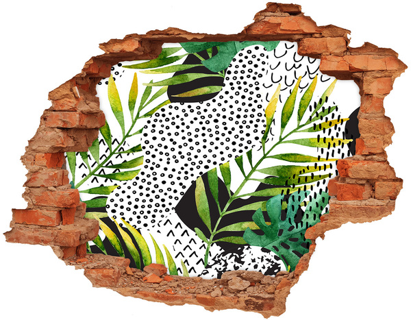 Hole in the wall sticker Hole-in-the-wall tropical garden