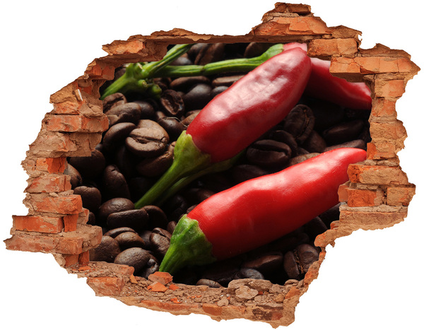 Hole in the wall decal The spicy taste of coffee and chili