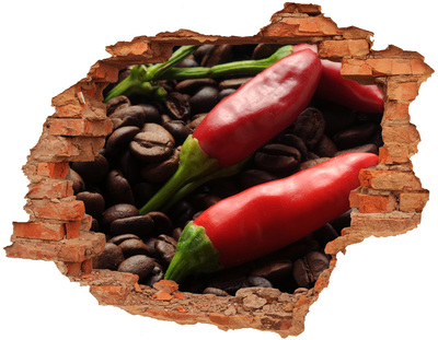 Hole in the wall decal The spicy taste of coffee and chili