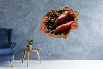 Hole in the wall decal The spicy taste of coffee and chili