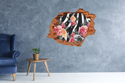 3D wall hole Floral shot from concrete