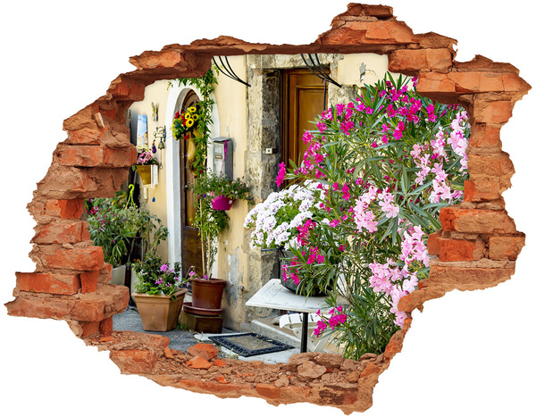 Hole wall sticker A flower corner in the town