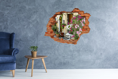 Hole wall sticker A flower corner in the town