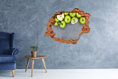 3D wall hole Green apples