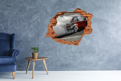 3D wall hole Race car in action