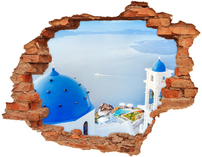 Hole wall sticker View from Santorini