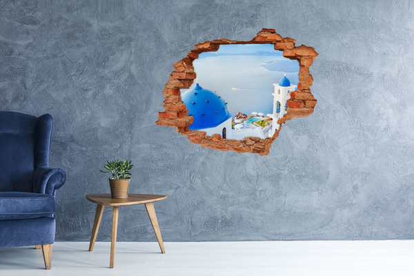 Hole wall sticker View from Santorini