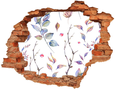 Hole wall sticker A floral landscape behind the hole