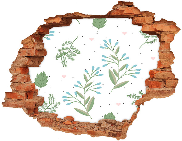 Hole in the wall decal Leaves