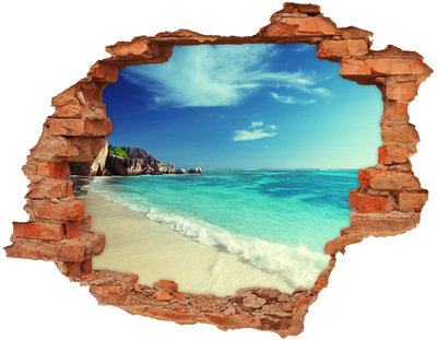 Hole wall sticker Caribbean Beach Through a Hole in the Wall