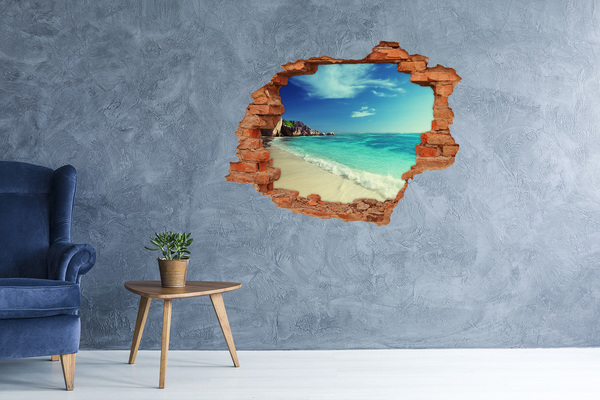 Hole wall sticker Caribbean Beach Through a Hole in the Wall