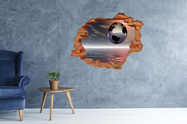 Hole in the wall decal Planet Earth