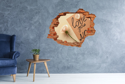 Hole in the wall decal A flower in the heart of the wall