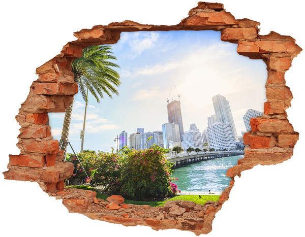 Hole in the wall decal View of the city from the waterfront