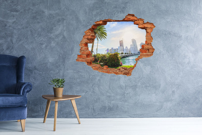 Hole in the wall decal View of the city from the waterfront