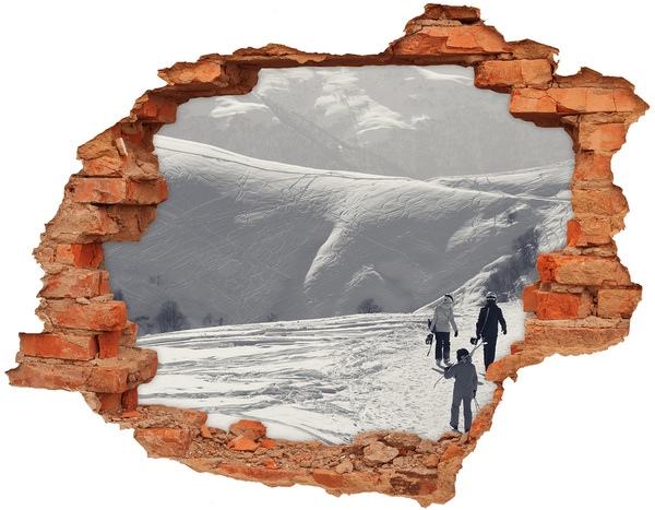 Hole in the wall sticker Skiers