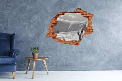 Hole in the wall sticker Winter mountain landscape